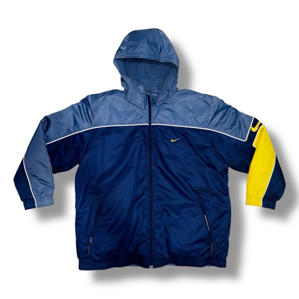 Vintage Nike Navy Blue Windbreaker Jacket with Yellow accents 💙💛